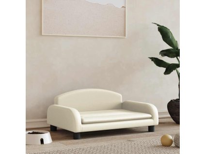 vidaXL Pelíšek pro psy krémový 70 x 45 x 30 cm umělá kůže