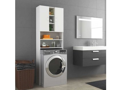 vidaXL Skříňka nad pračku bílá 64 x 25,5 x 190 cm