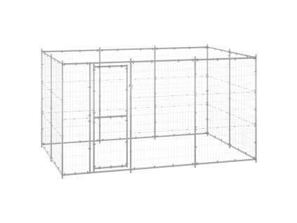 vidaXL Venkovní psí kotec pozinkovaná ocel 7,26 m²