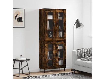 vidaXL Skříň highboard kouřový dub 69,5 x 34 x 180 cm kompozitní dřevo