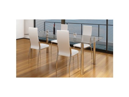 vidaXL Jídelní židle 4 ks bílé umělá kůže