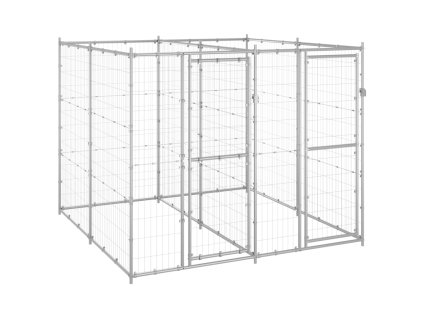 vidaXL Venkovní psí kotec pozinkovaná ocel 4,84 m²