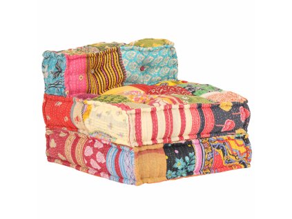 vidaXL Modulární pouf patchwork textil