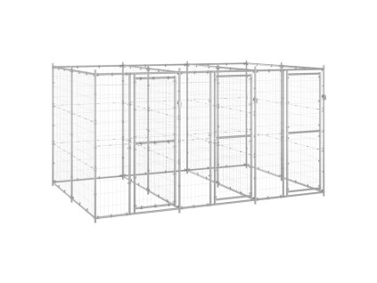 vidaXL Venkovní psí kotec pozinkovaná ocel 7,26 m²