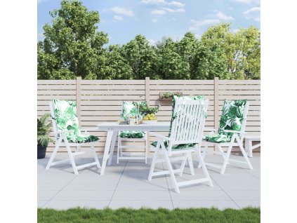 vidaXL Podušky na židli s vysokým opěradlem 4 ks vzor listů oxford