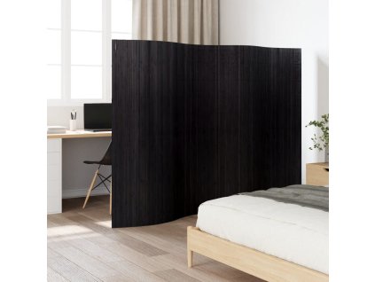 vidaXL Paraván černý 165 x 250 cm bambus