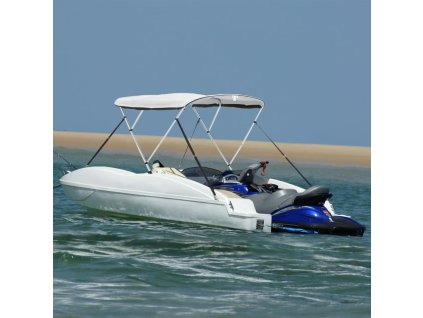 vidaXL Bimini stříška se 3 oblouky a bočnicemi 183x(154–167)x137 cm