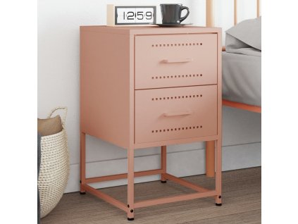 vidaXL Noční stolek růžový 36 x 39 x 60,5 cm ocel