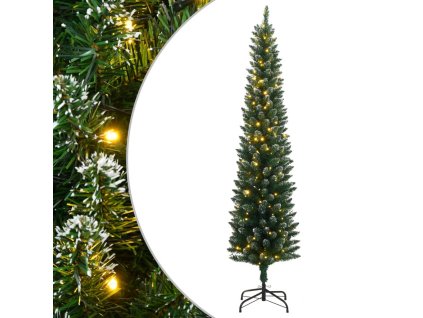 vidaXL Umělý úzký vánoční stromek s 300 LED 180 cm