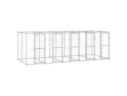 vidaXL Venkovní psí kotec pozinkovaná ocel 12,1 m²