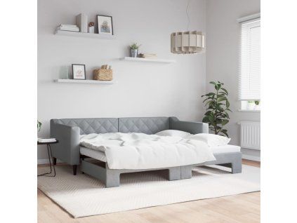 vidaXL Válenda s přistýlkou světle šedá 90 x 190 cm textil