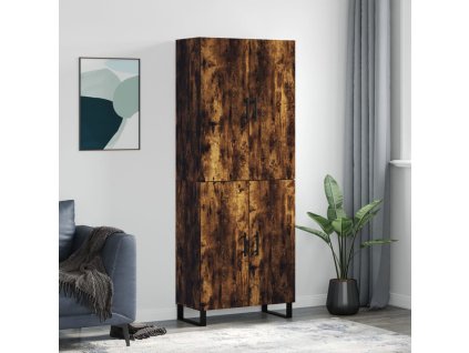 vidaXL Skříň highboard kouřový dub 69,5 x 34 x 180 cm kompozitní dřevo