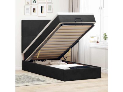 vidaXL Osmanský rám postele s matracemi černá 90x190cm samet