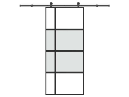 vidaXL Posuvné dveře s kováním 90x205 cm tvrzeného sklo a hliník