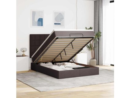 vidaXL Osmanský rám postele s matrací tmavě šedá 140x200cm textil