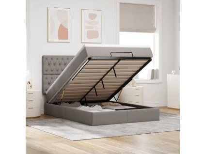 vidaXL Osmanský rám postele s matrací taupe 140x200cm textil