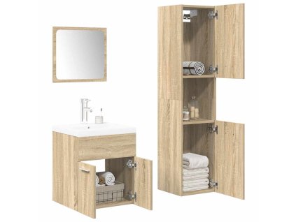 vidaXL 4dílný set koupelnového nábytku dub sonoma kompozitní dřevo