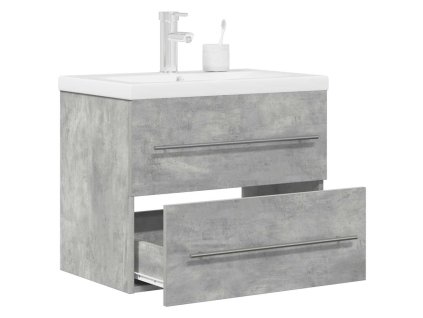 vidaXL 2dílný set koupelnového nábytku betonově šedý kompozitní dřevo