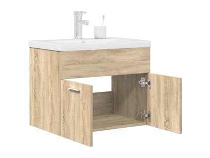 vidaXL Koupelnová umyvadlová skříňka s vestavěným umyvadlem a baterií