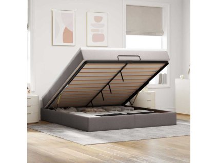 vidaXL Osmanský rám postele s matrací taupe 160x200cm textil