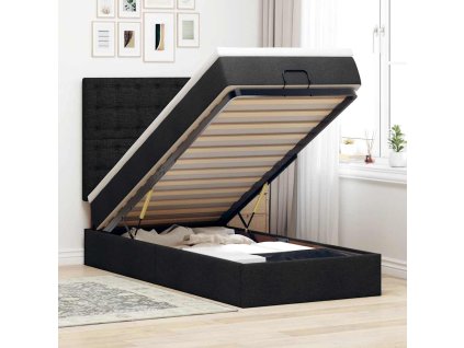 vidaXL Osmanský rám postele s matrací černá 90x190cm textil