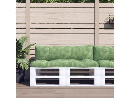 vidaXL Podušky na nábytek z palet 2 ks vzor listů oxford