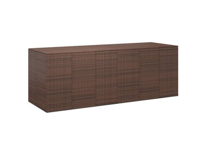vidaXL Zahradní úložný box PE ratan 291 x 100,5 x 104 cm hnědý