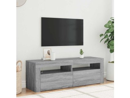 vidaXL TV skříňka s LED osvětlením šedá sonoma 120 x 35 x 40 cm