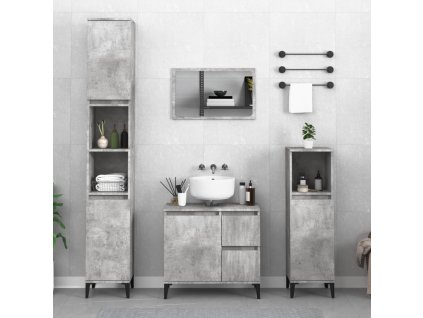 vidaXL Koupelnová skříňka betonově šedá 30x30x190 cm kompozitní dřevo