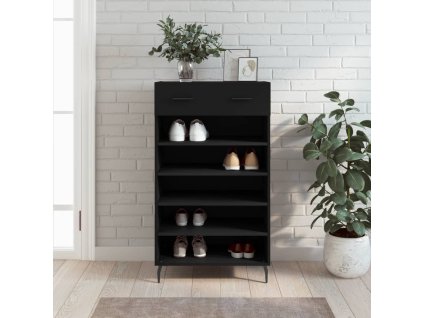 vidaXL Botník černý 60 x 35 x 105 cm kompozitní dřevo