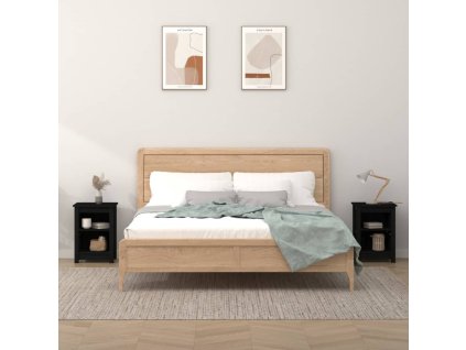 vidaXL Noční stolky 2 ks černé 40 x 35 x 55 cm masivní borové dřevo