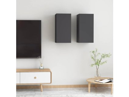 vidaXL TV stolky 2 ks šedé 30,5x30x60 cm kompozitní dřevo