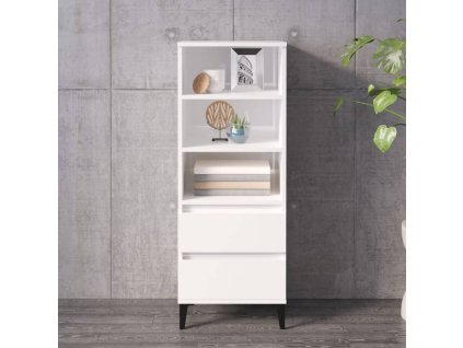 vidaXL Skříň highboard bílá s vysokým leskem 40 x 36 x 110 cm kompozit