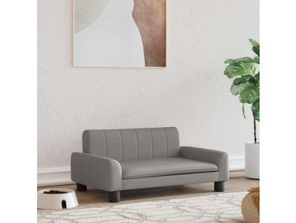 vidaXL Pelíšek pro psy šedý 70 x 45 x 30 cm umělá kůže