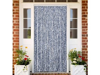 vidaXL Závěs proti hmyzu modrobílý 118 x 220 cm Chenille