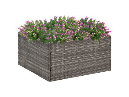 vidaXL Zahradní truhlík šedý 80 x 80 x 40 cm polyratan