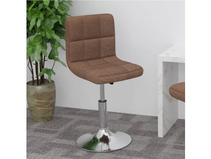 vidaXL Otočná barová židle hnědá textil