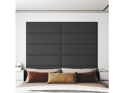 vidaXL Nástěnné panely 12 ks šedé 90 x 30 cm umělá kůže 3,24 m²