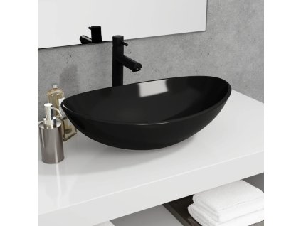 vidaXL Umyvadlo tvrzené sklo 54,5 x 35 x 15,5 cm černé