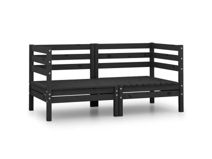 vidaXL Zahradní rohové pohovky 2 ks černé masivní borové dřevo