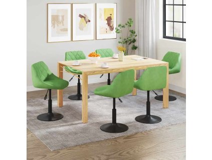 vidaXL Otočné jídelní židle 6 ks světle zelené samet