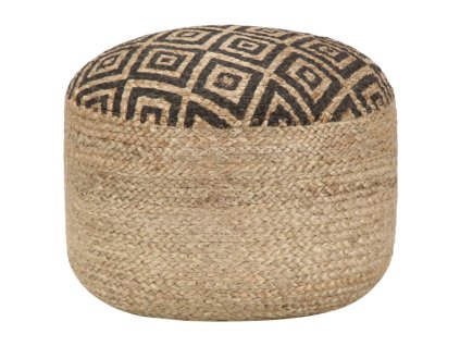 vidaXL Ručně vyrobený sedací puf černý 45 x 30 cm juta