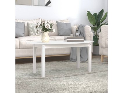 vidaXL Konferenční stolek bílý 110 x 55 x 45 cm masivní borové dřevo