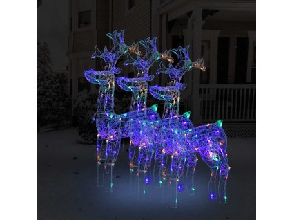 vidaXL Vánoční sobi 3 ks 60 x 16 x 100 cm akryl