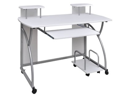 vidaXL Počítačový stůl Bílý 110 x 52 x 88,5 cm kompozitní dřevo