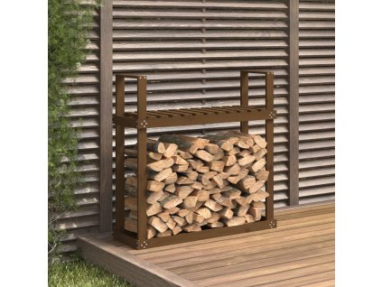 vidaXL Stojan na dřevo medově hnědý 110x35x108,5 cm masivní borovice