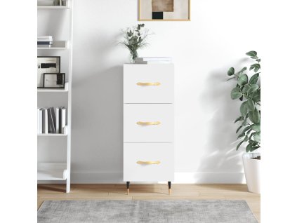 vidaXL Příborník bílý s vysokým leskem 34,5x34x90 cm kompozitní dřevo