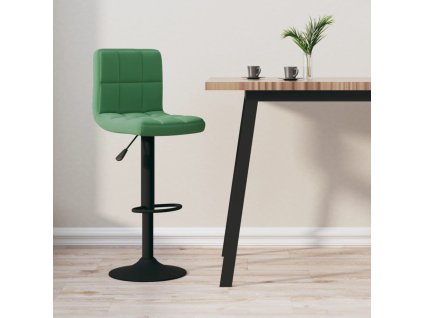vidaXL Barová židle tmavě zelená samet
