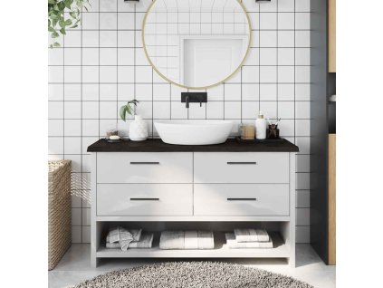 vidaXL Koupelnová deska tmavě hnědá 120x40x(2-4) cm ošetřený masiv