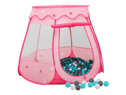 vidaXL Dětský stan na hraní s 250 míčky růžový 102 x 102 x 82 cm